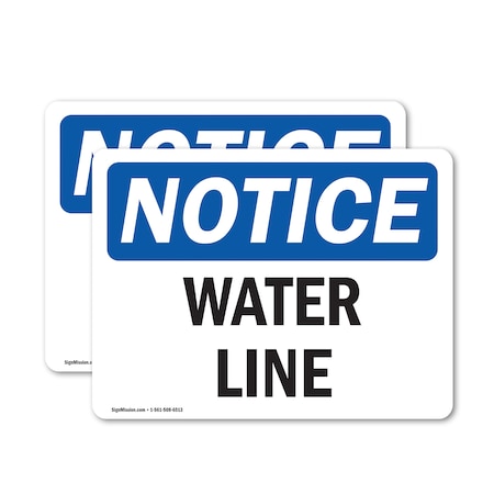 Signmission Water Line, 5 in W x Rectangle, Vinyl Decal OS-2PACK-NS-D-35-L-18974
